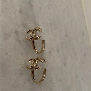 Authentic Chanel Gold Hoop Earrings